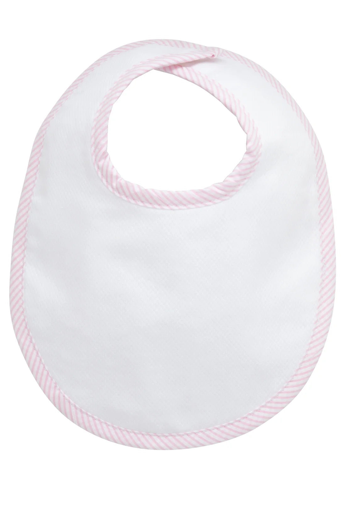 3 Marthas Pink Seersucker Stripe Basic Bib