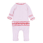 Magnolia Baby Candy Cane Lane Embroidered Ruffle Footie