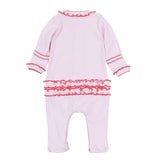 Magnolia Baby Candy Cane Lane Embroidered Ruffle Footie