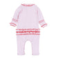 Magnolia Baby Candy Cane Lane Embroidered Ruffle Footie