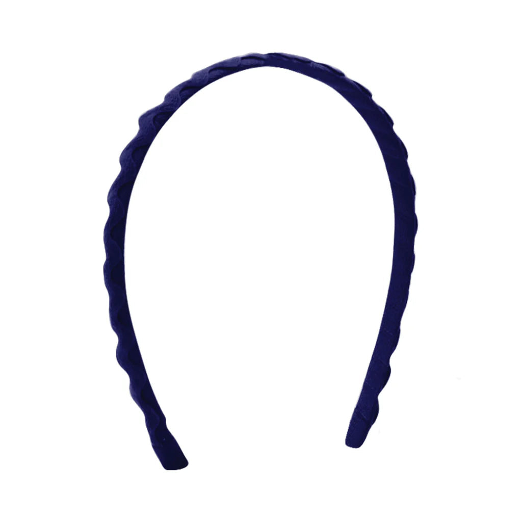 Wee Ones Ric Rac Trim Headband- Navy