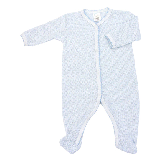 Paty Knit Footie- Blue