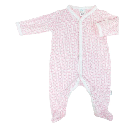 Paty Knit Footie- Pink
