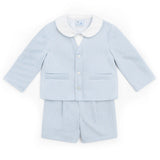 Seersucker Jacket And Short With Woven Shirt