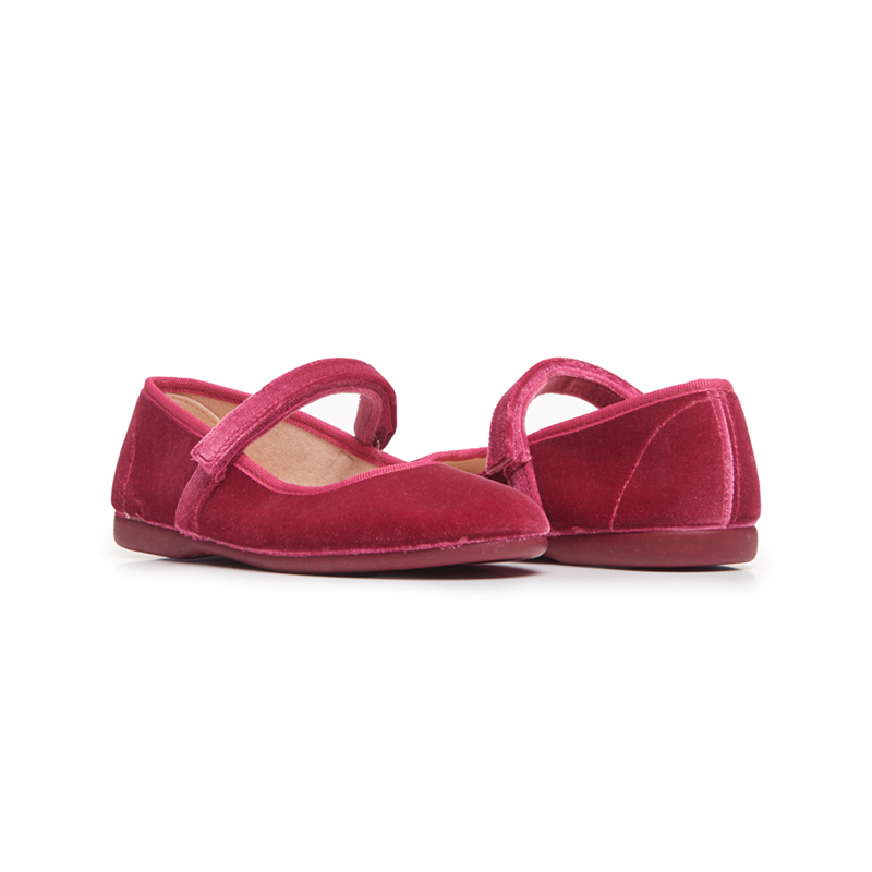 Children Chic Classic Velvet Mary Janes in Pink