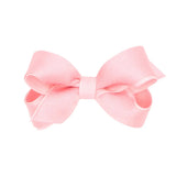 Wee Ones Mini Crepe Satin with Grosgrain Hair Bow- Light Pink