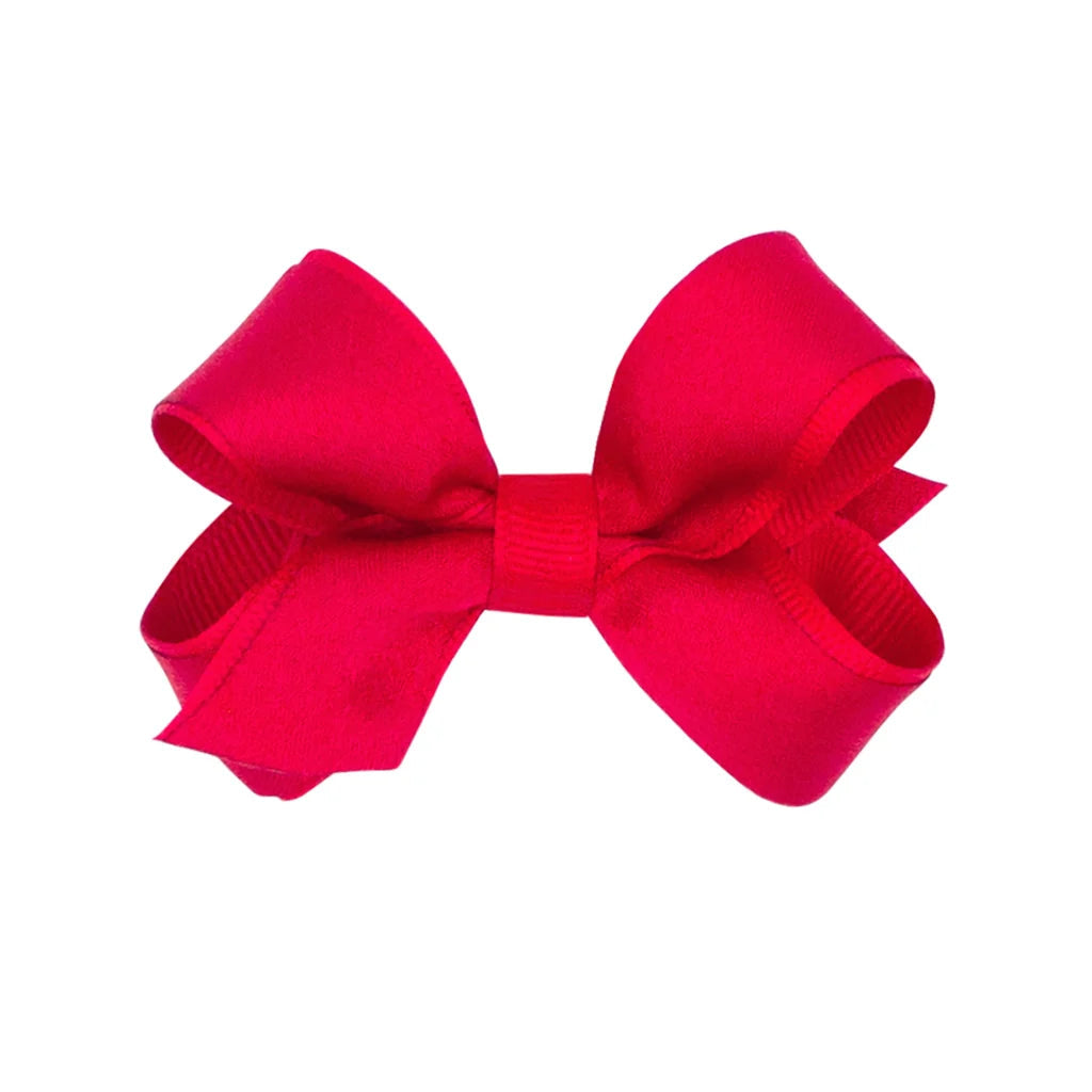 Wee Ones Mini Crepe Satin with Grosgrain Underlay Hair Bow