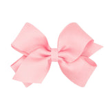 Wee Ones Medium Crepe Satin with Grosgrain Hair Bow- Light Pink