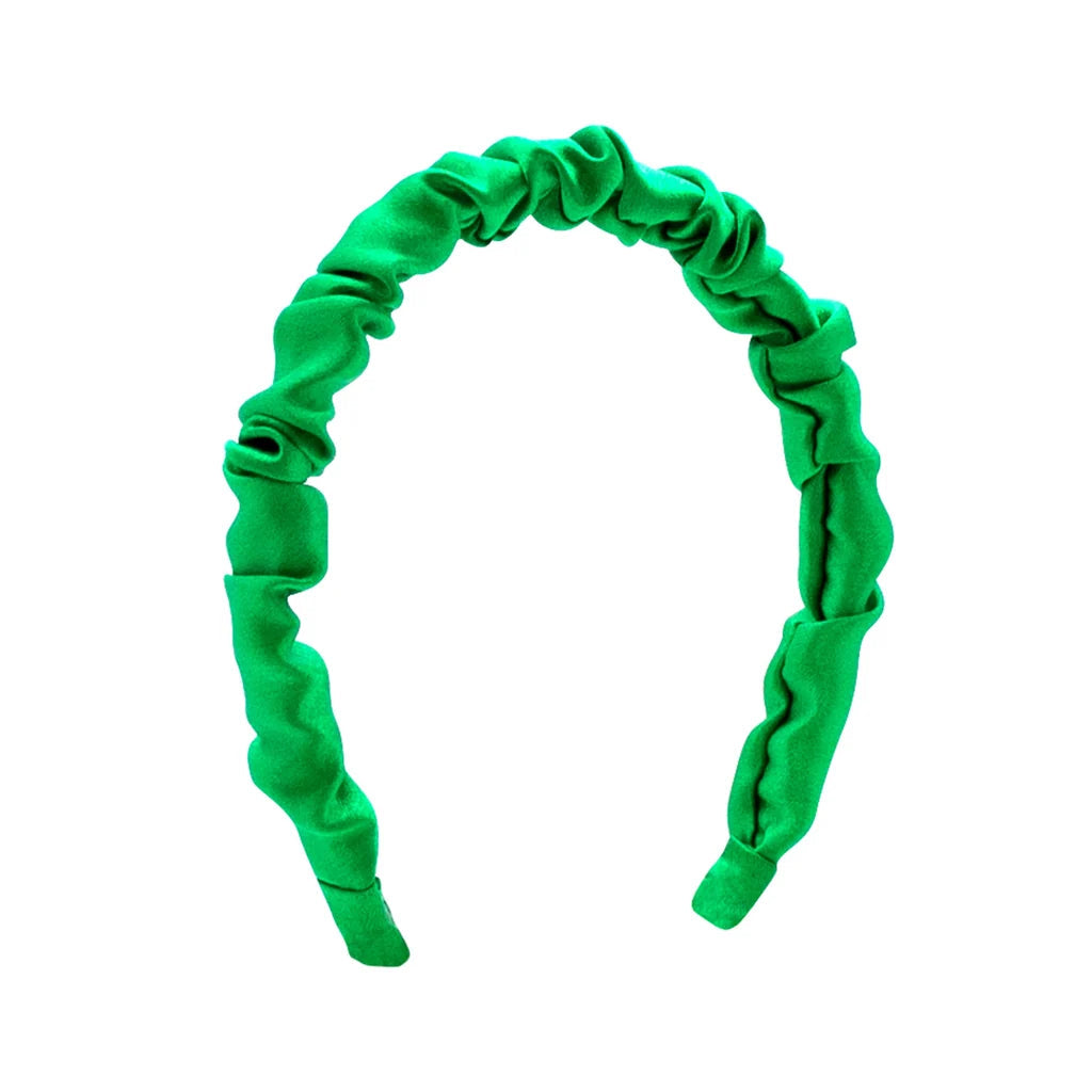 Wee Ones Ruffle Satin Headband- Green