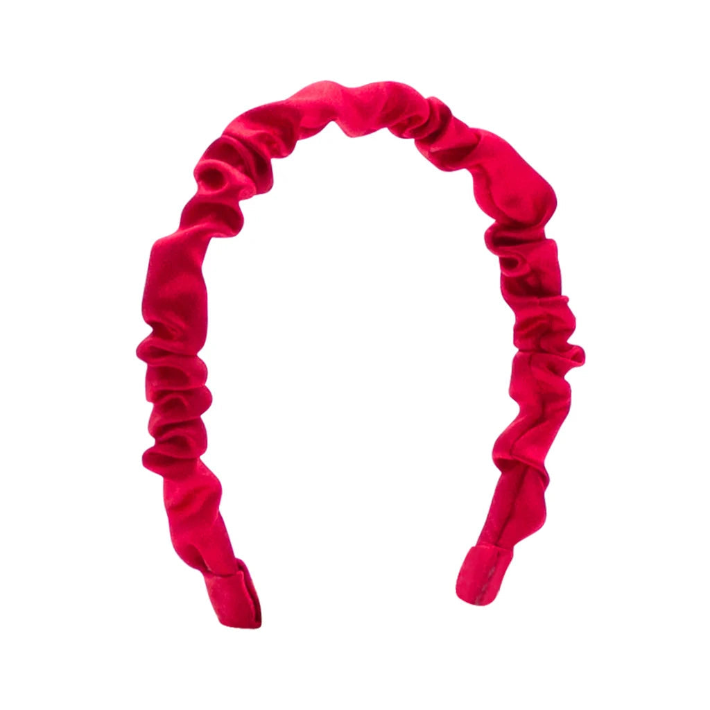 Wee Ones Ruffle Satin Headband- Red