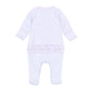 Frosted Wonderland Embroidered Ruffle Footie- Pink