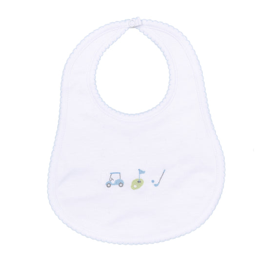 Magnolia Baby Tiny Tee Time Embroidered Bib