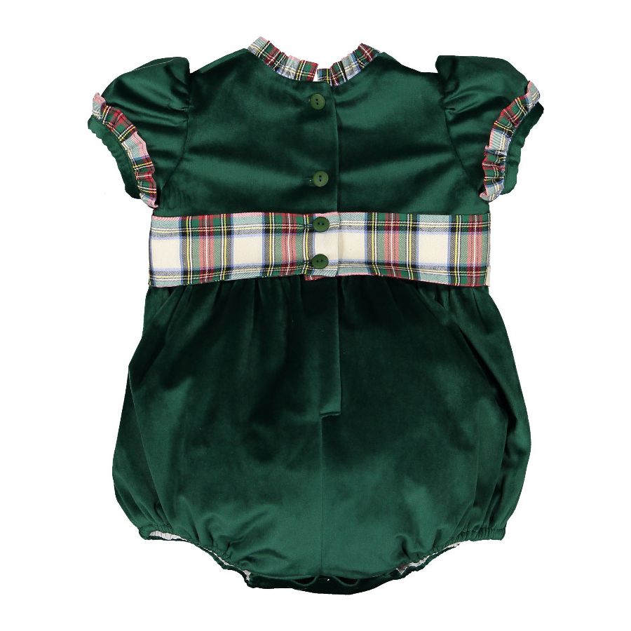 Sal and Pimenta Emerald Green Velvet Romper