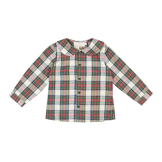 Sal and Pimenta Emerald Green Tartan Peter Pan Shirt