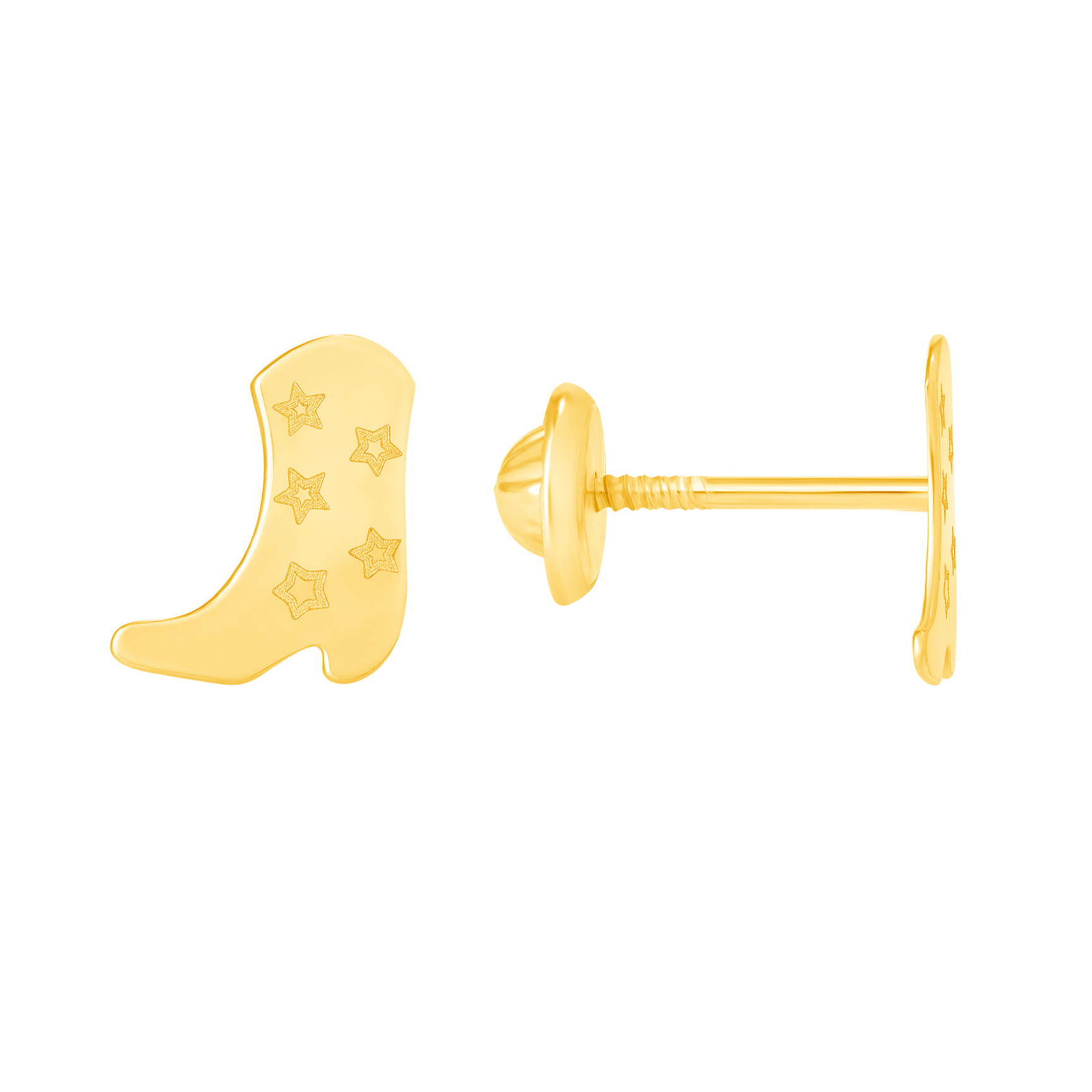 LeMel Kid Cowboy Boot Stud Earrings 14K