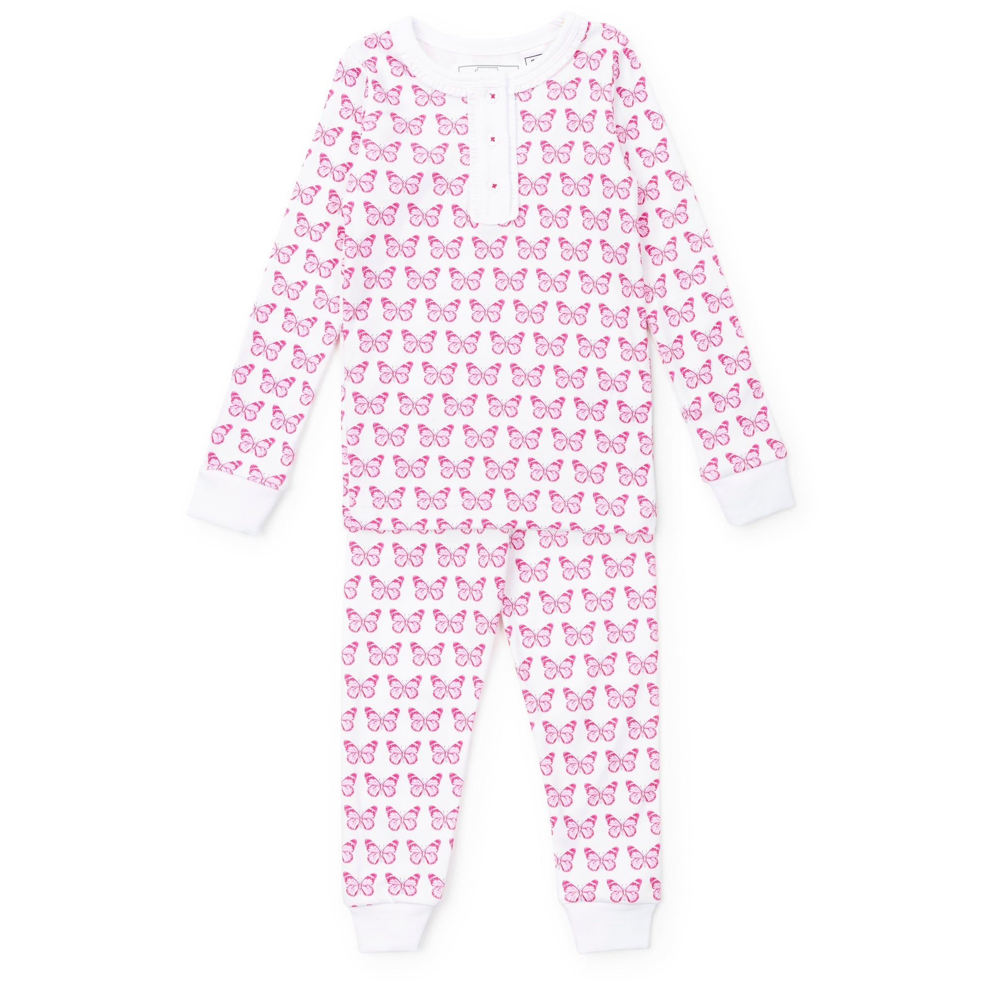 Alden Girls' Pima Cotton Pajama Pant Set - Cartie Butterflies