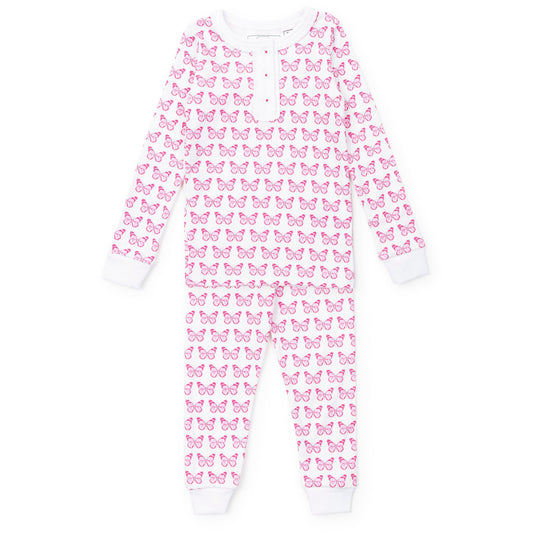 Alden Girls' Pima Cotton Pajama Pant Set - Cartie Butterflies