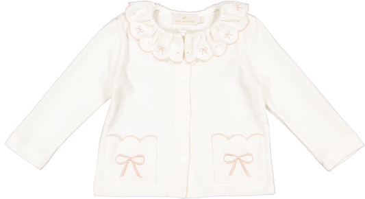 Sal and Pimenta Pink Bows Knit Cardigan