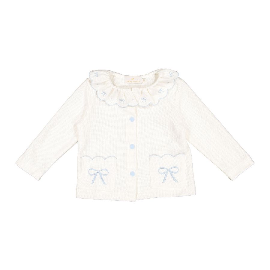 Sal and Pimenta Blue Bows Knit Cardigan