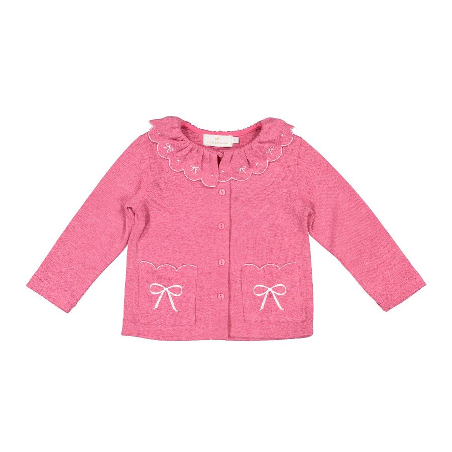 Sal and Pimenta Fuchsia Bows Cardigan