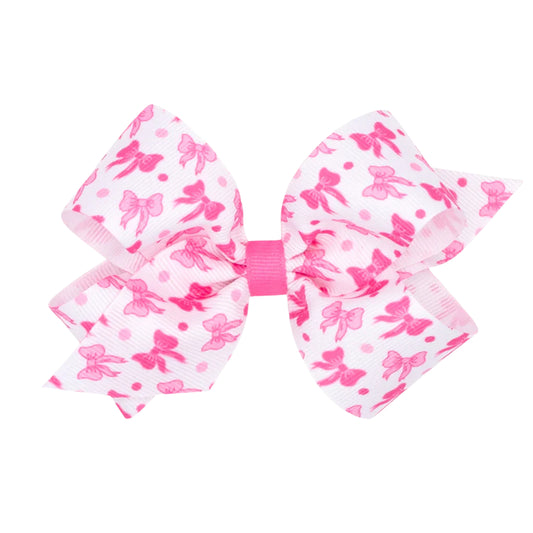 Wee Ones Medium Bow Print Grosgrain Hair Bow