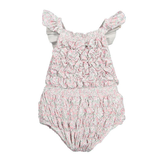 Sal and Pimenta Pink Ditsy Floral Frilled Swimsuit