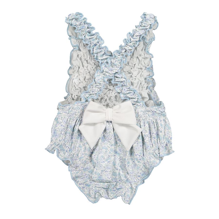 Sal and Pimenta Blue Ditsy Floral Frilled Swimsuit