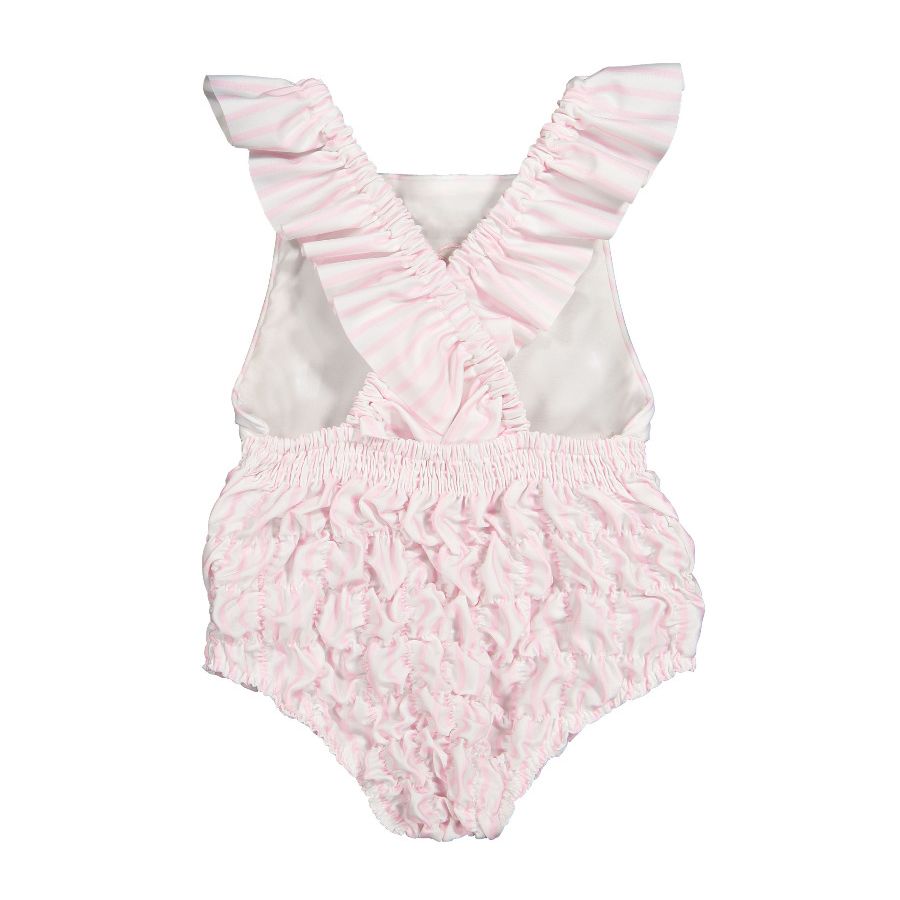 Sal and Pimenta Stripes Pink Frilled Swimsuit