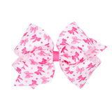 Wee Ones King Bow Print Grosgrain Hair Bow