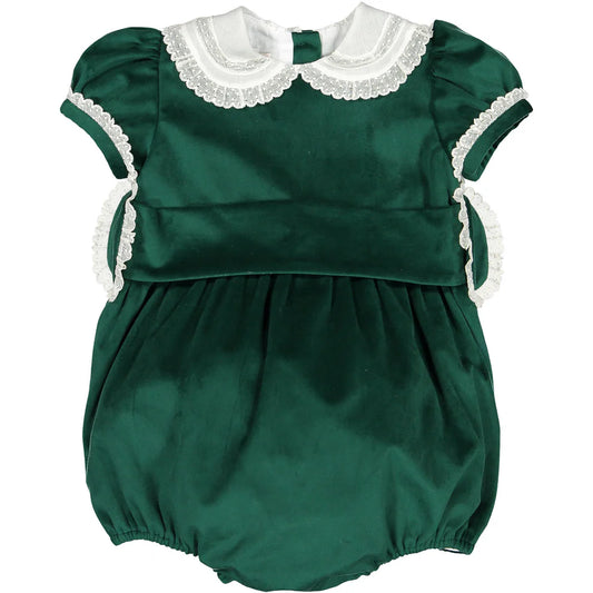 Sal and Pimenta Green Velvet Romper