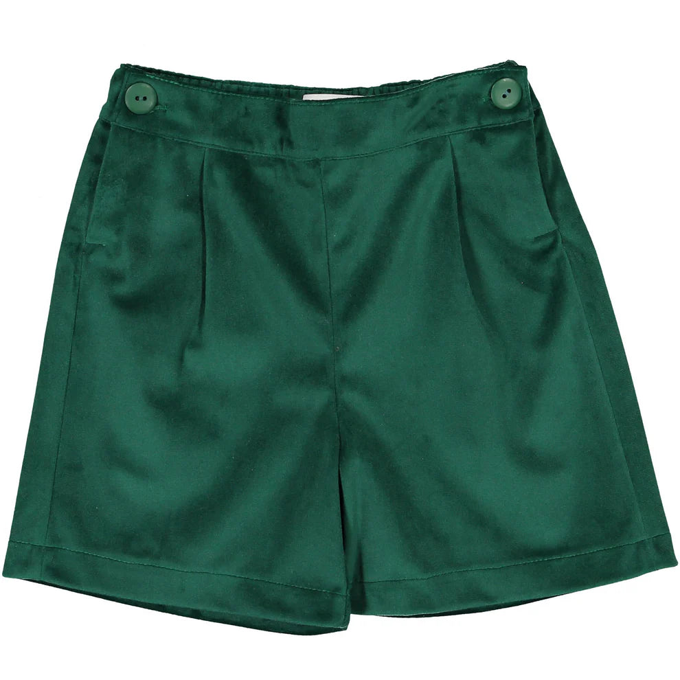 Sal and Pimenta Green Velvet Boys Shorts 