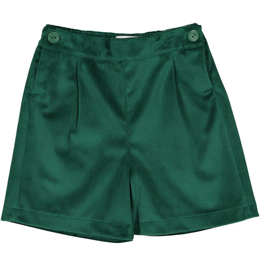 Sal and Pimenta Green Velvet Boys Shorts 