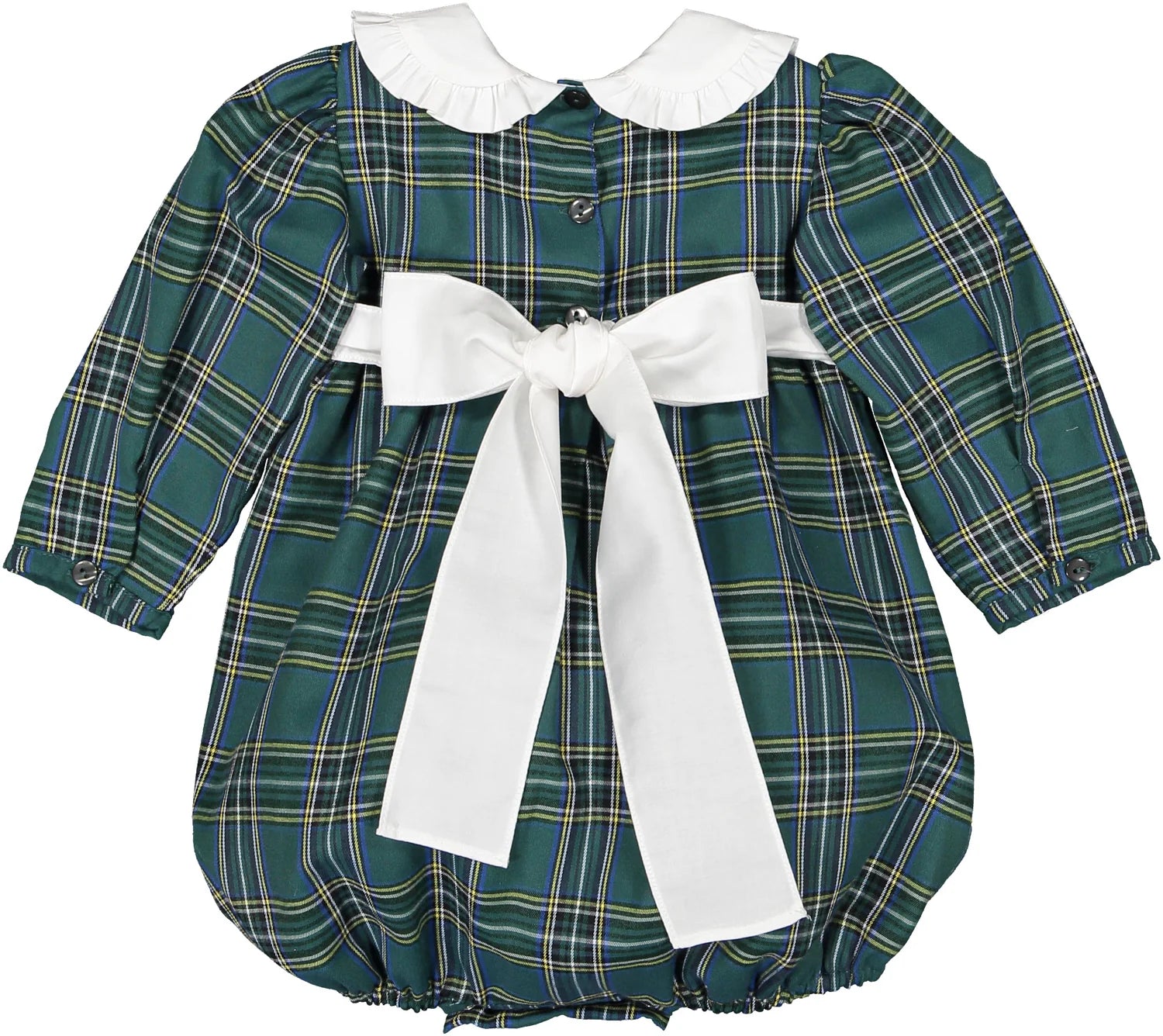 Sal and Pimenta Sleigh Ride Green Tartan Christmas Romper