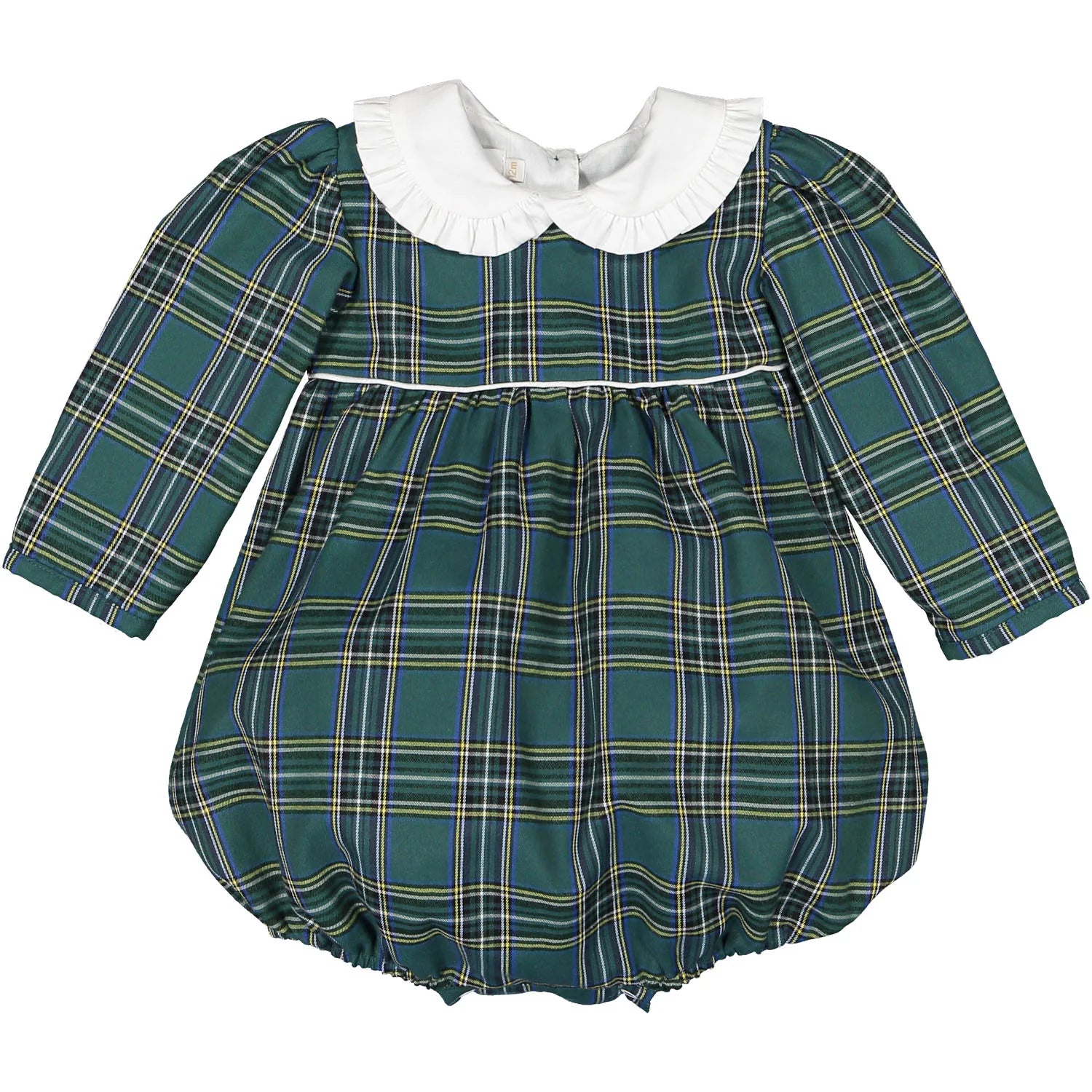 Sal and Pimenta Sleigh Ride Green Tartan Christmas Romper