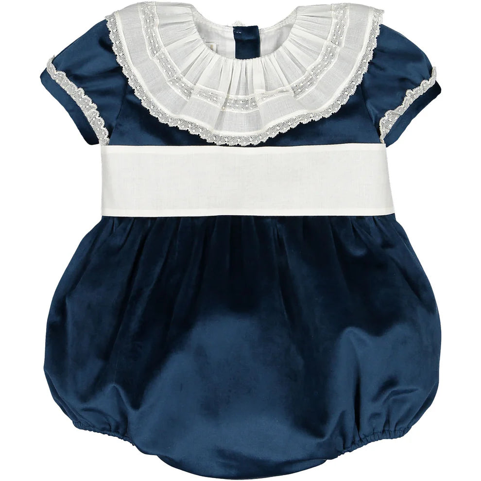 Sal and Pimenta Navy Velvet Romper