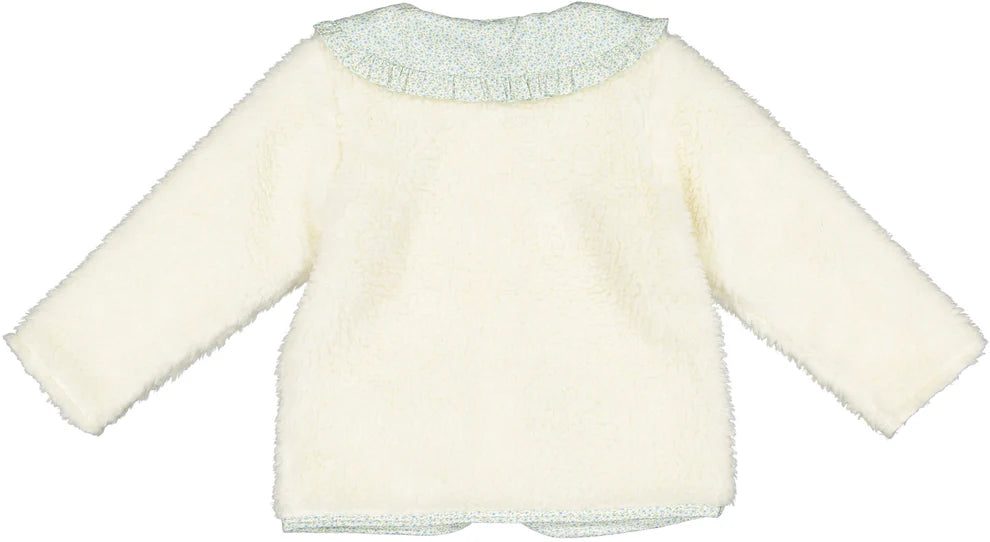 Blue Winter Bloom Fleece Jacket