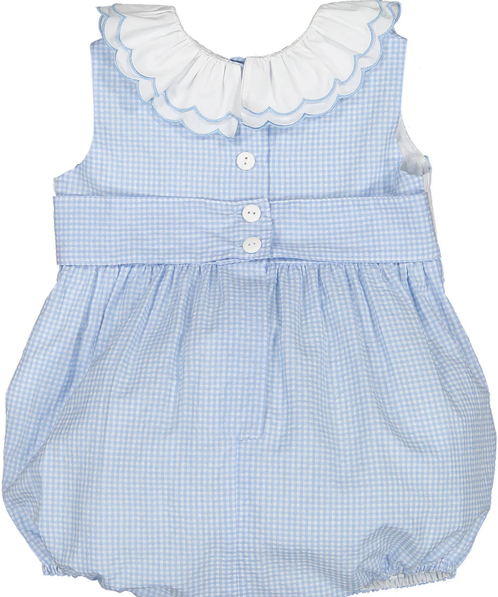 Sal and Pimenta Mini Blue Gingham Romper