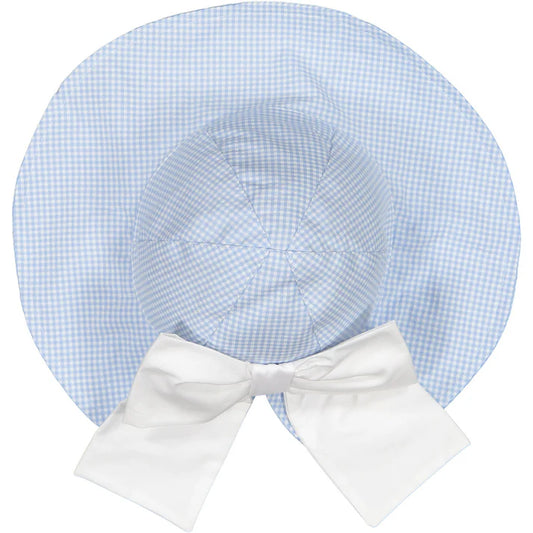 Sal & Pimenta Mini Blue Gingham Sunny Hat
