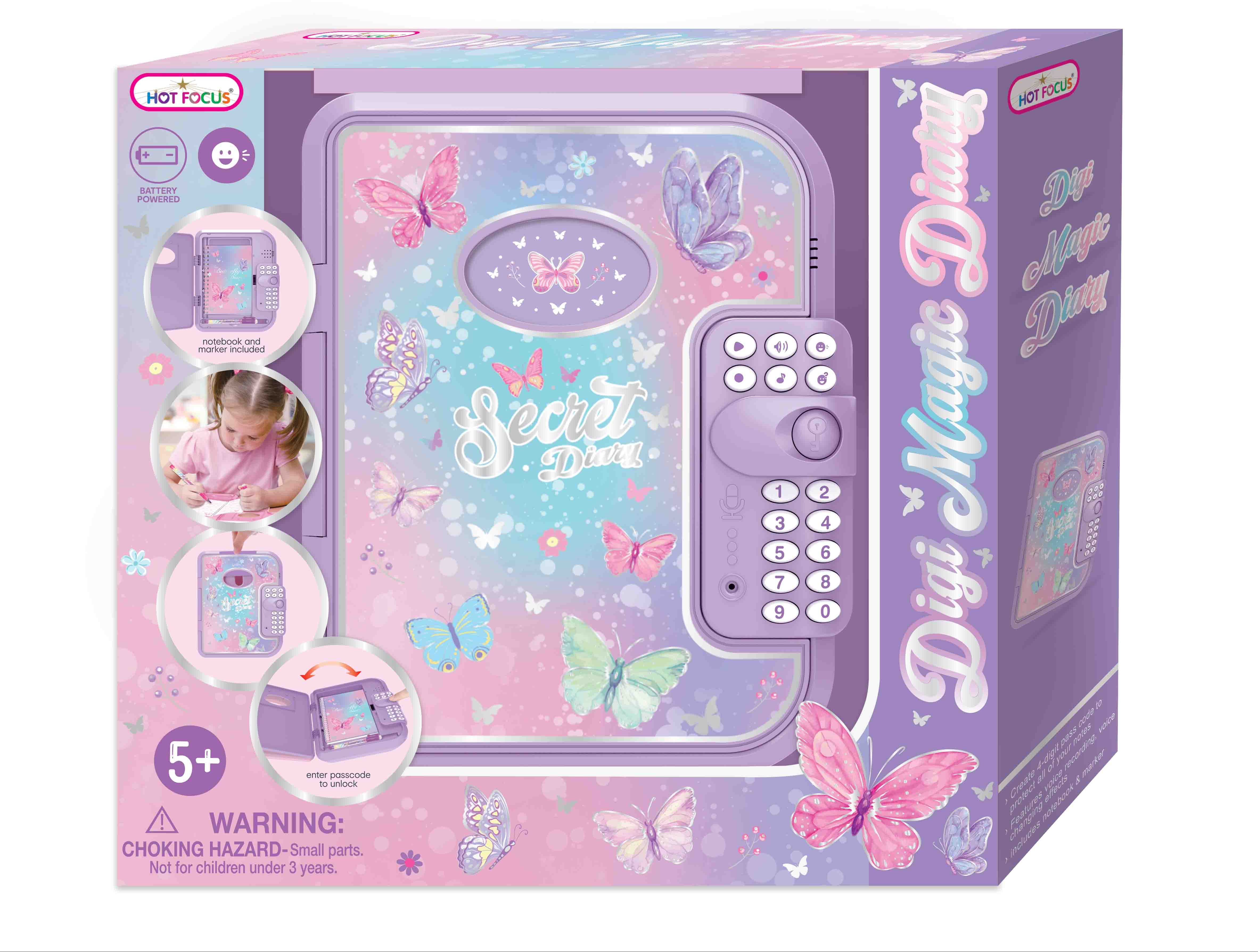 Hot Focus Digi Magic Diary- Tie Dye Butterfly
