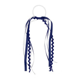 Wee Ones Grosgrain and Ric Rac Streamer Pony- Navy