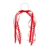 Wee Ones Grosgrain and Ric Rac Streamer Pony- Red