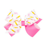 Wee Ones Medium Back To School Colorblock Pencil Hair Bow