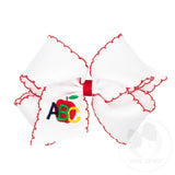 Wee Ones King Back To School Moonstitch ABC's Embroidered Hair Bow