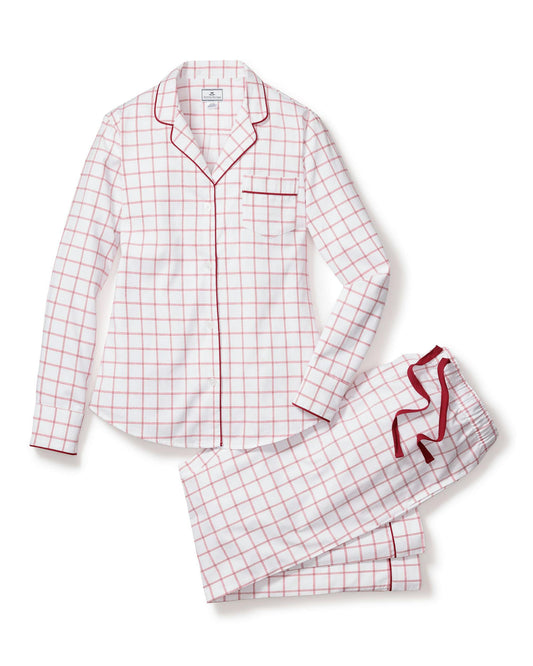 Petite Plume Women's Garnet Tattersall Pajama Set