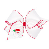 Wee Ones King Moonstitch Santa Embroidered Hair Bow