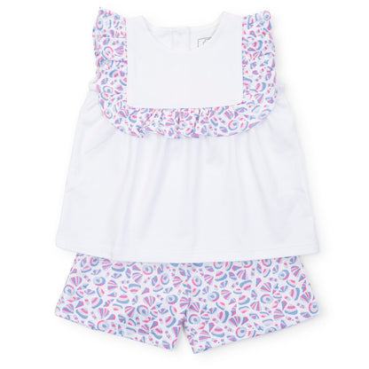 Lila and Hayes Penelope Girls' Short Set - Seashells on the Seashore