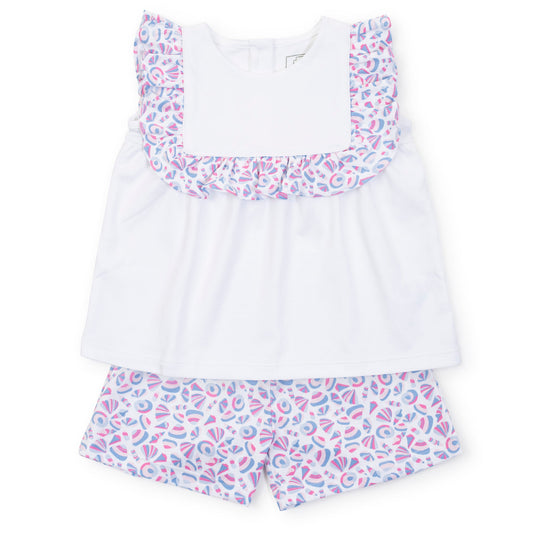 Lila and Hayes Penelope Girls' Short Set - Seashells on the Seashore