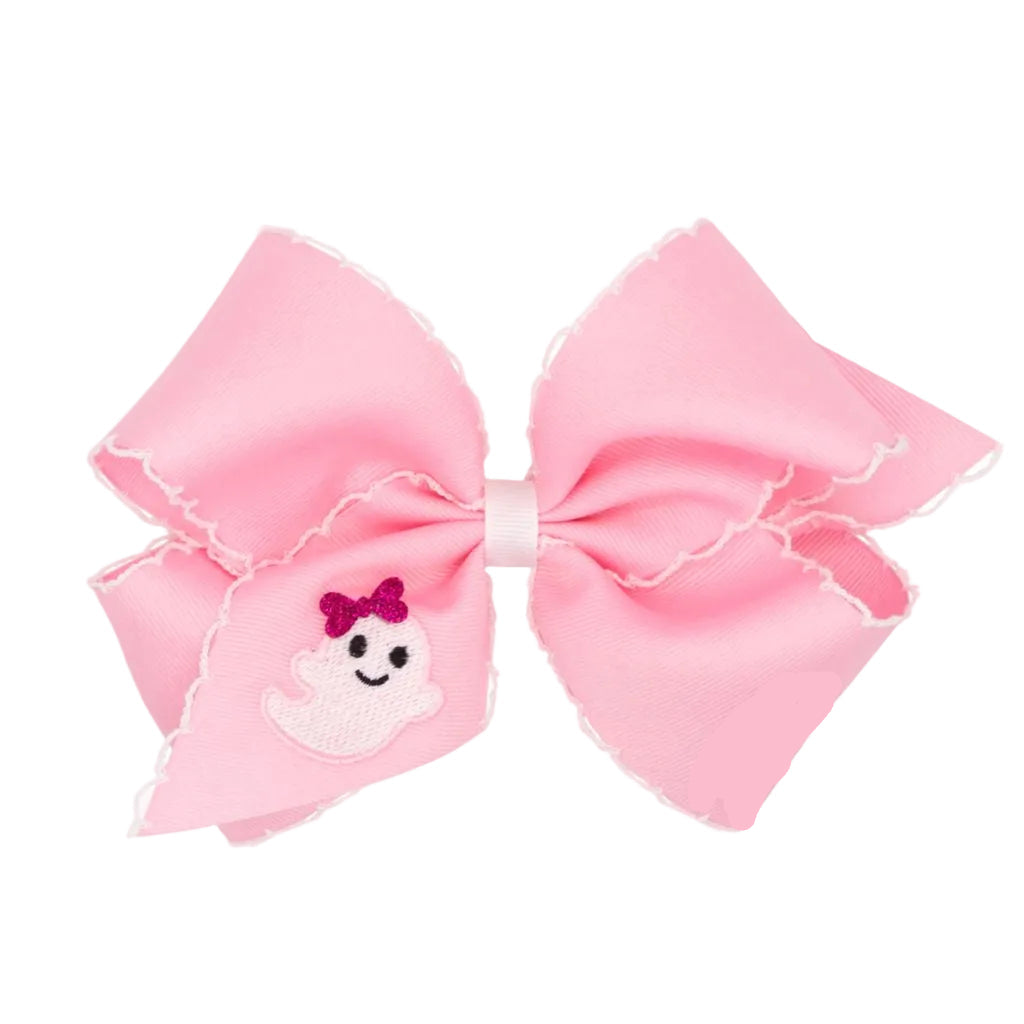 Wee Ones King Halloween Ghost Embroidered Moonstitch Bow