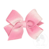 Wee Ones Medium Sparkle Velvet and Grosgrain Hair Bow- Pearl