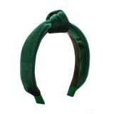 Wee Ones Velvet Sparkle Knot Headband- Forest Green